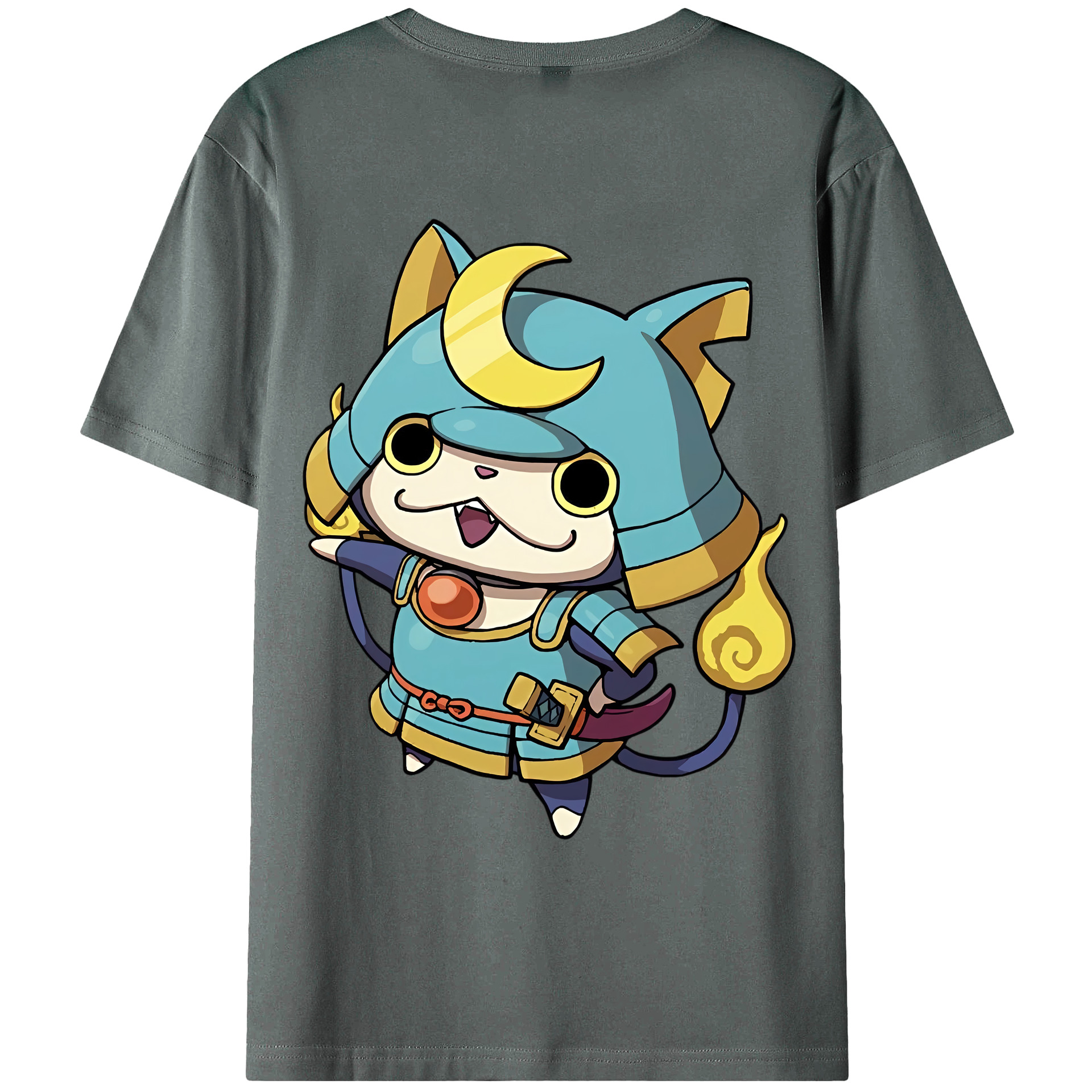 （画像用） 妖怪ウォッチ Yo-kai Watch 綿100％ メンズ半袖Tシャツ（バックプリント） 通気性